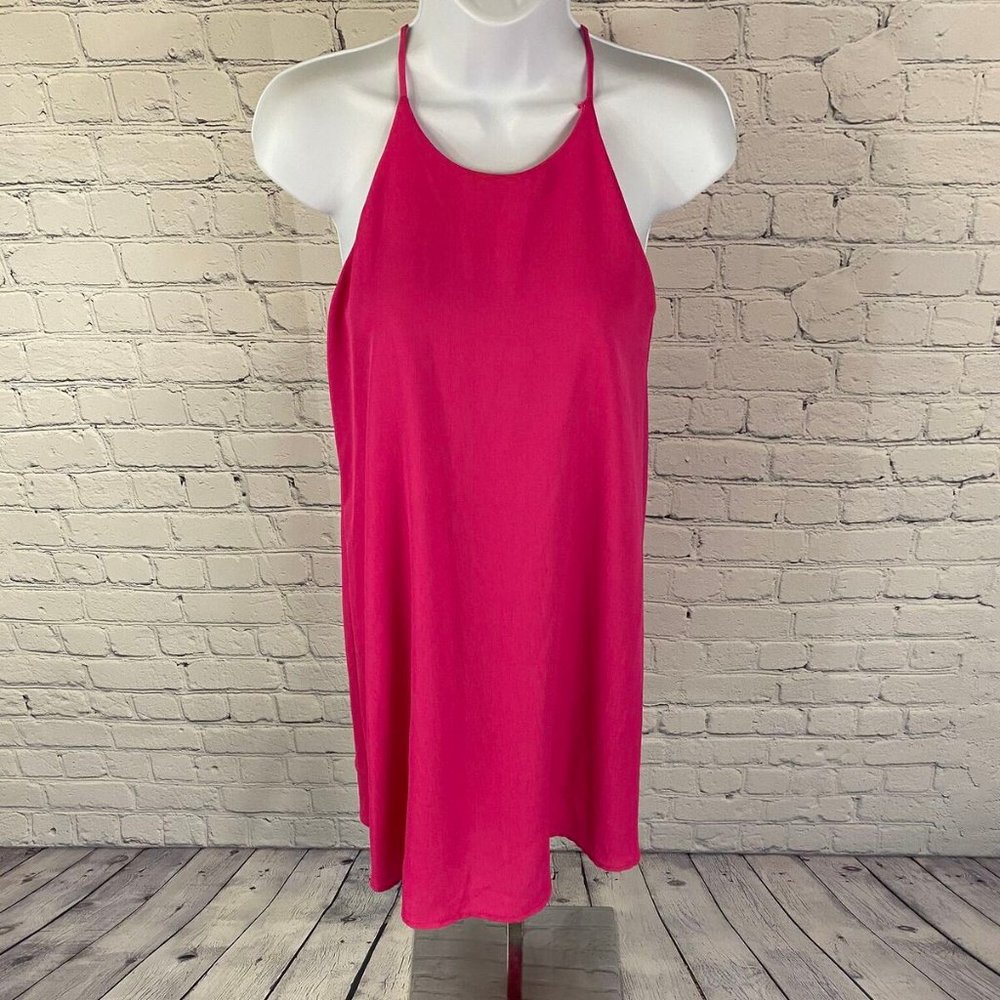 Everly Solid Elisa Pink Sleeveless Shift Dress - Picture 3 of 8